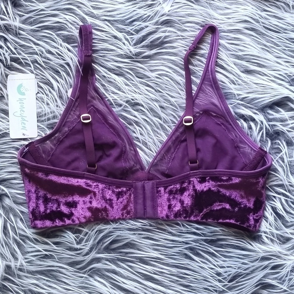 🔥FINAL PRICE🔥NWT PLUM VELVET & LACE BRA - Picture 5 of 6